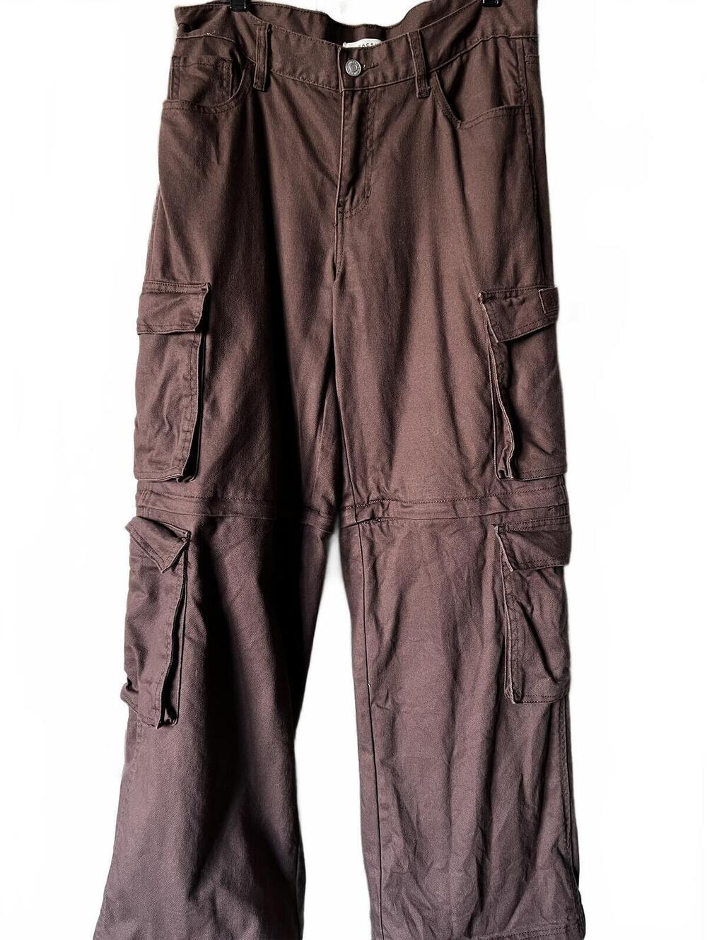 Pacsun Women's Size 27in 90's Baggy Cargo Zip Off Brown Jeans